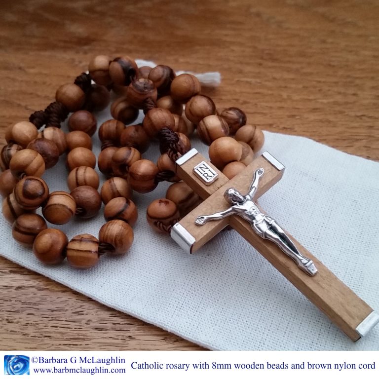 Large Bead Wooden Rosary – Barbara G. McLaughlin